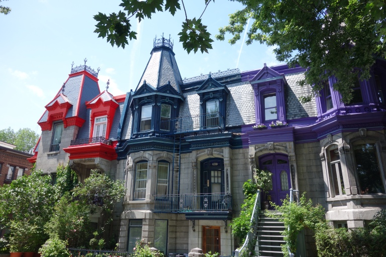 Beautiful houses in the Plateau region on Montreal.